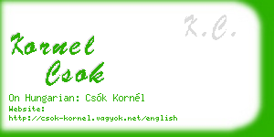 kornel csok business card